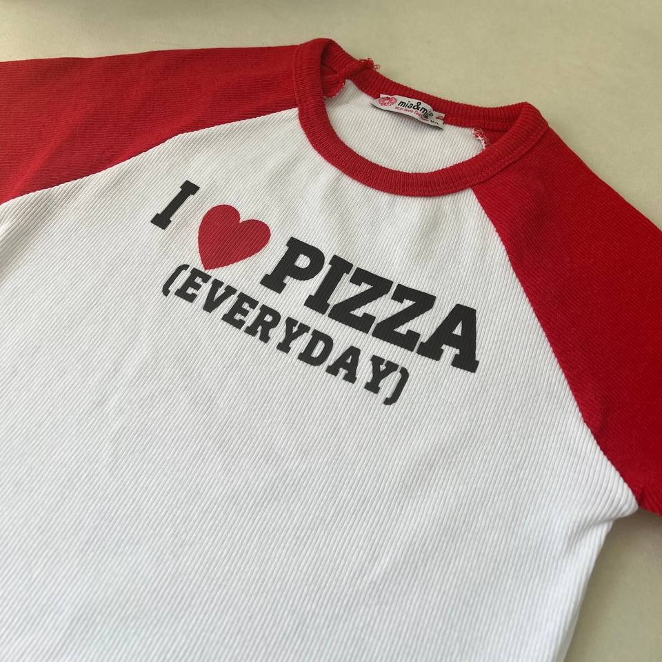 pizza crop shirt